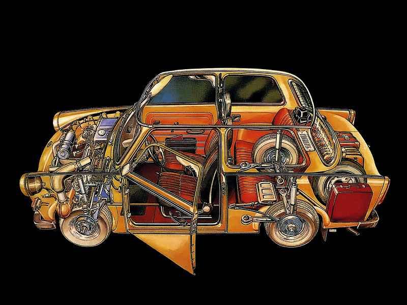 Průřez Trabant 601.