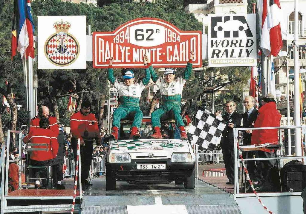 Škoda Favorit na Rallye Monte Carlo v roce 1994.