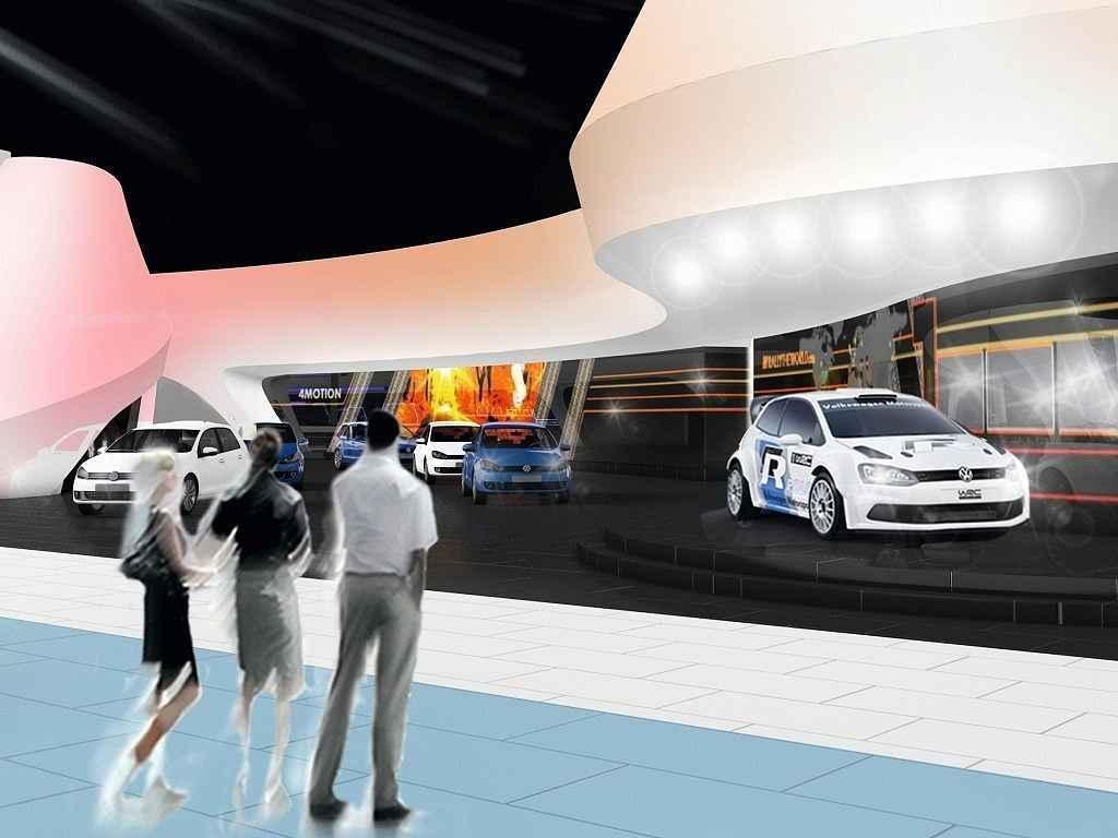 Expozice Volkswagenu na frankfurtském autosalonu 2013.