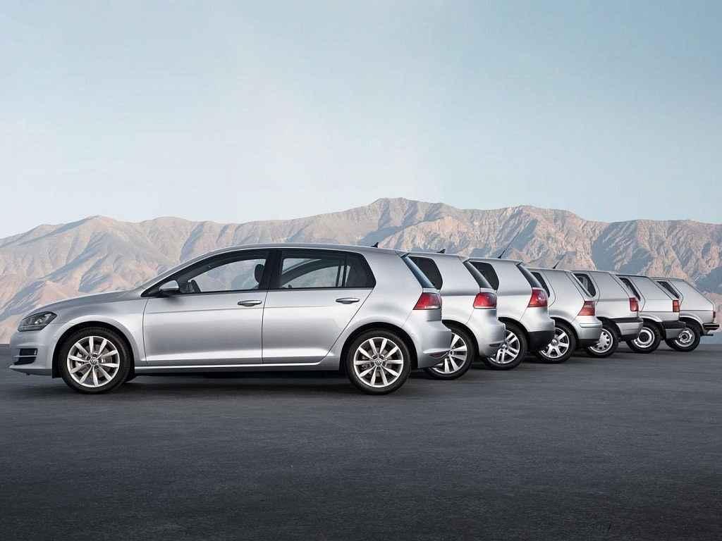 Všechny generace Volkswagenu Golf.