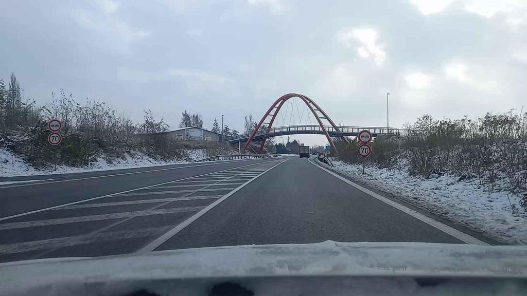 Jakmile napadl první sníh, na trasu jsme vyrazili, abychom změřili cestu mezi Úlibicemi a místem, kde se bude dálnice D35 napojovat u Plotiště na D11.