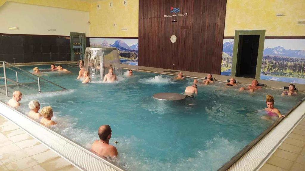 Jeden ze dvou vnitřních wellnessových bazénů