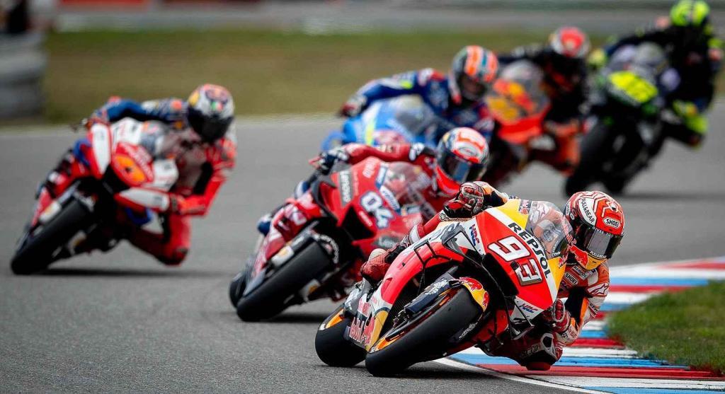 Finálový závod MotoGP Velká cena České republiky, závod mistrovství světa silničních motocyklů v Brně 4. srpna 2019. Na snímku (vpravo) Marc Marquez (SPA).