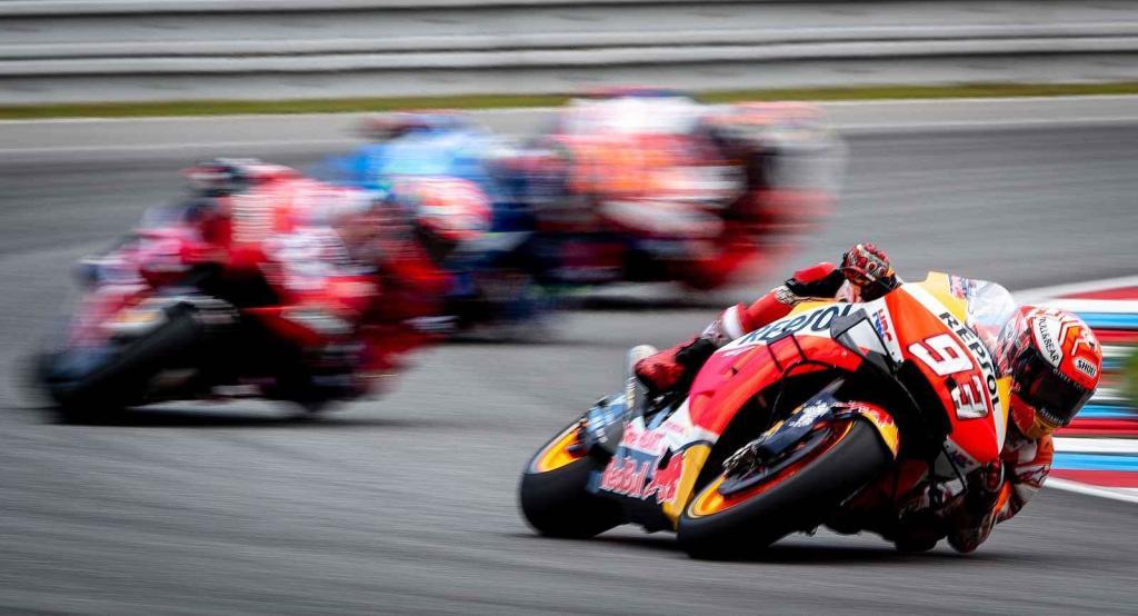 Finálový závod MotoGP Velká cena České republiky, závod mistrovství světa silničních motocyklů v Brně 4. srpna 2019. Na snímku (vpravo) Marc Marquez (SPA).