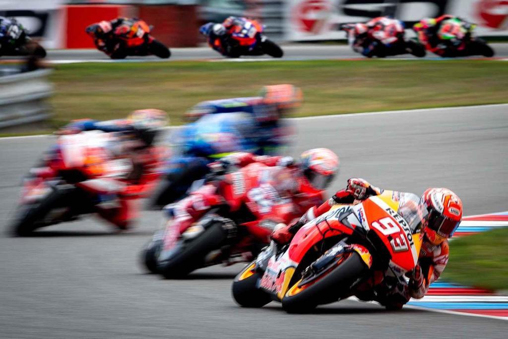 Finálový závod MotoGP Velká cena České republiky, závod mistrovství světa silničních motocyklů v Brně 4. srpna 2019. Na snímku (vpravo) Marc Marquez (SPA).