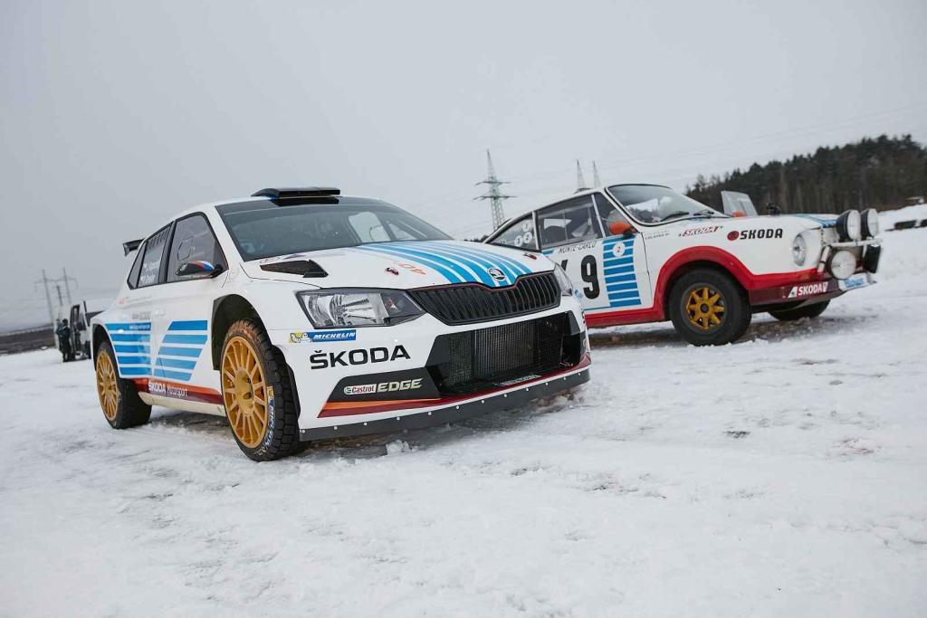 Válečné barvy Škoda použila i u moderních rallyových Fabií