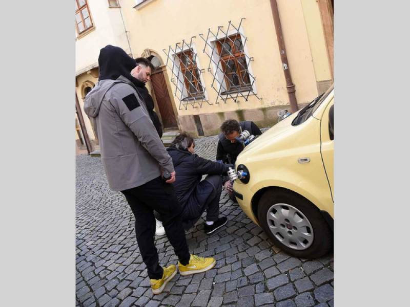 Z natáčení komedie Když se zhasne v Olomouci