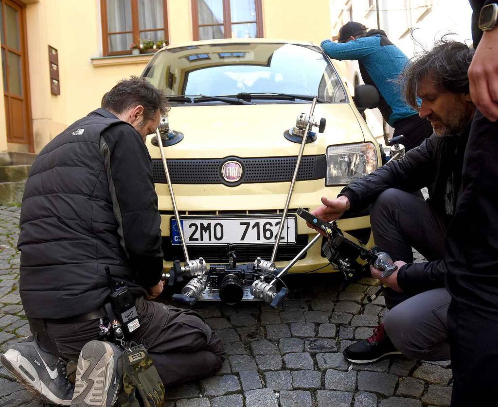 Z natáčení komedie Když se zhasne v Olomouci