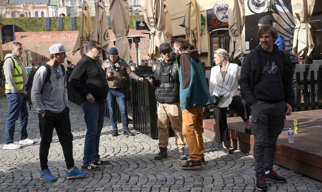 Z natáčení komedie Když se zhasne v Olomouci