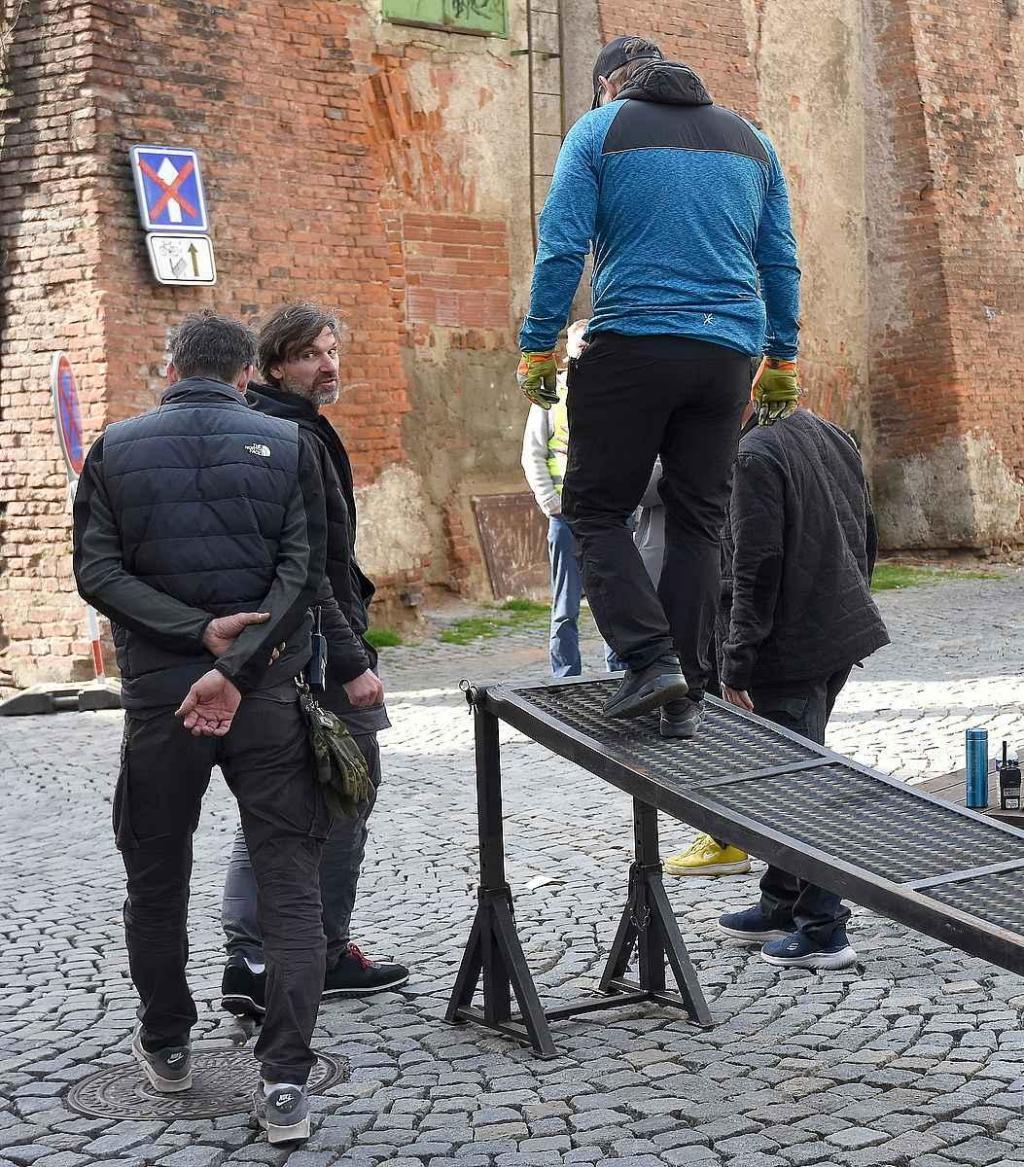 Z natáčení komedie Když se zhasne v Olomouci