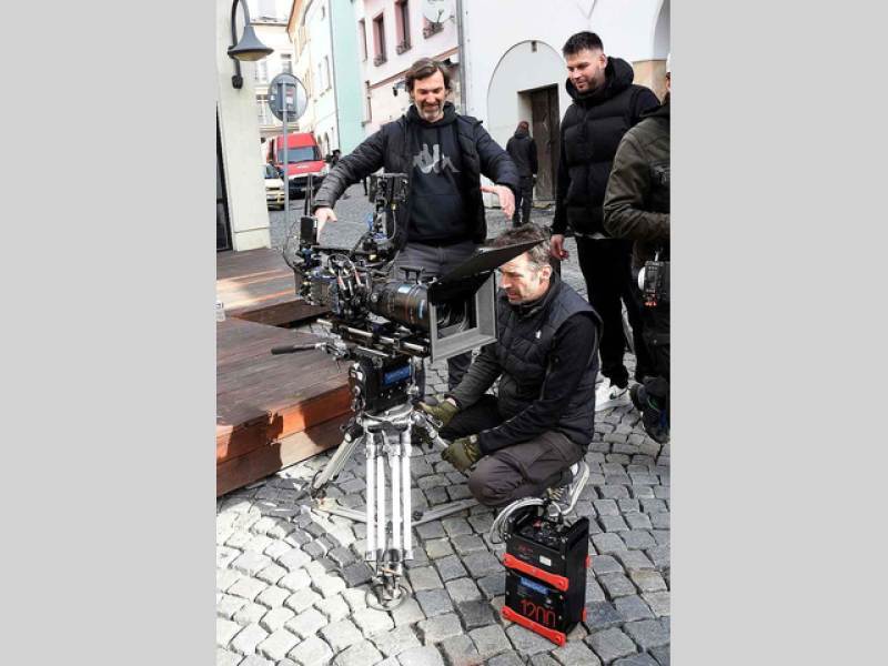 Z natáčení komedie Když se zhasne v Olomouci