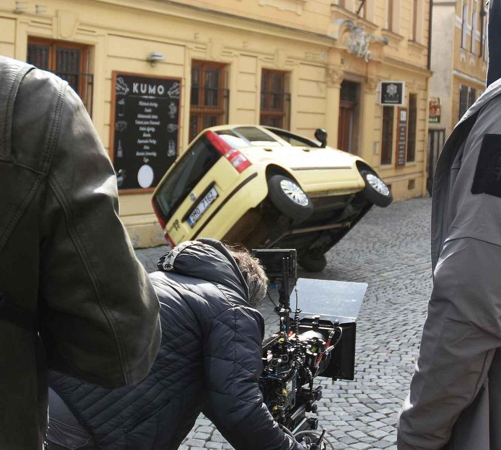 Z natáčení komedie Když se zhasne v Olomouci