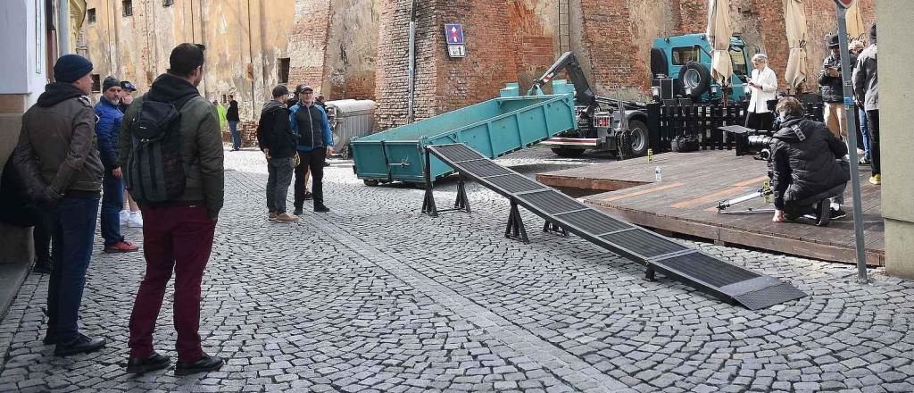 Z natáčení komedie Když se zhasne v Olomouci