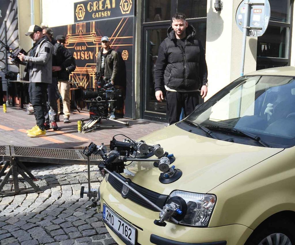 Z natáčení komedie Když se zhasne v Olomouci
