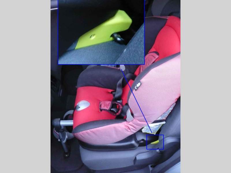 Systém uchycení dětské autosedačky Isofix.