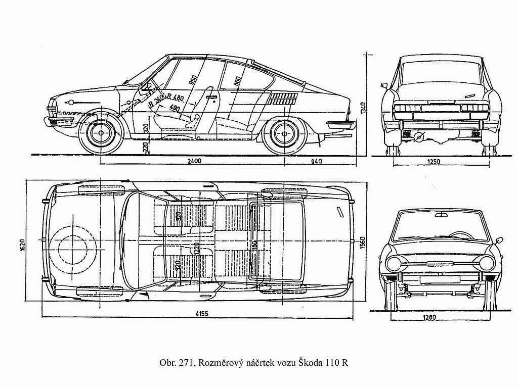 Náčrtek s kompletními rozměry