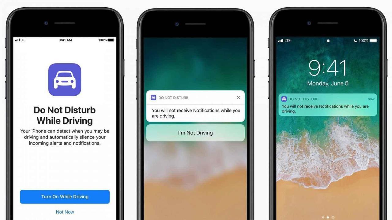 Apple s novou funkcí Do Not Disturb While Driving.