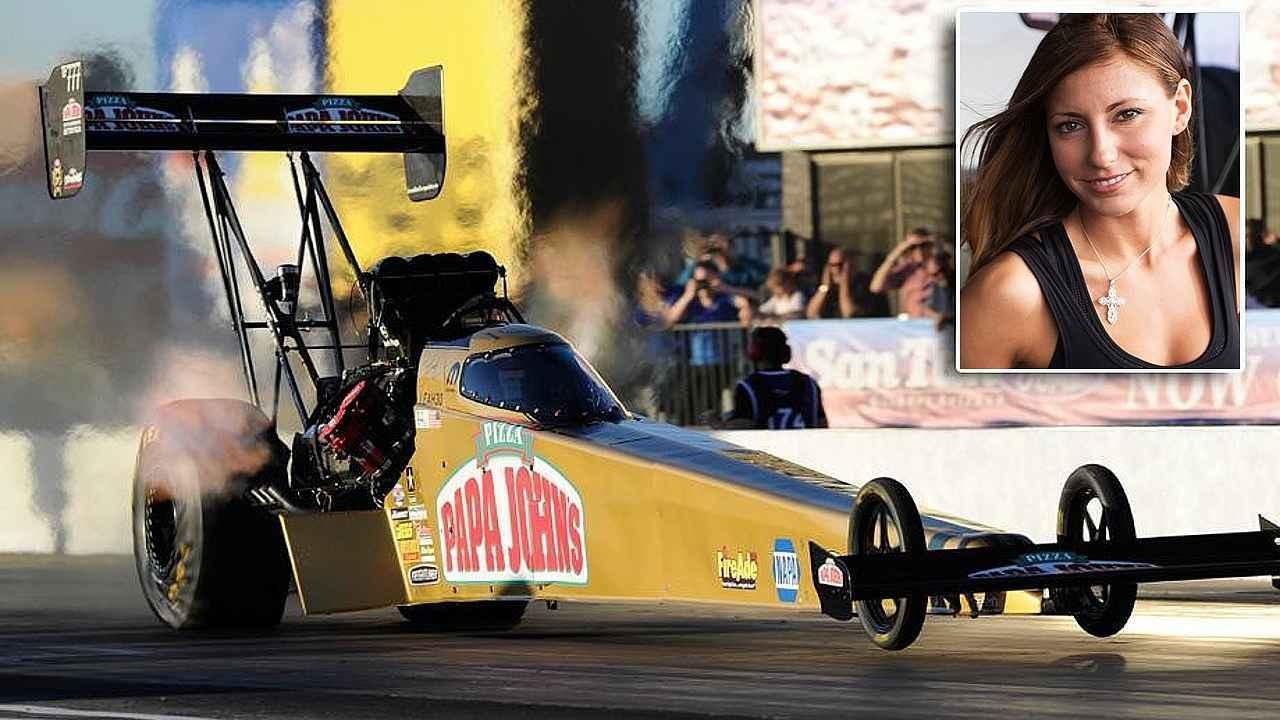 Leah Pritchett a její dragster.