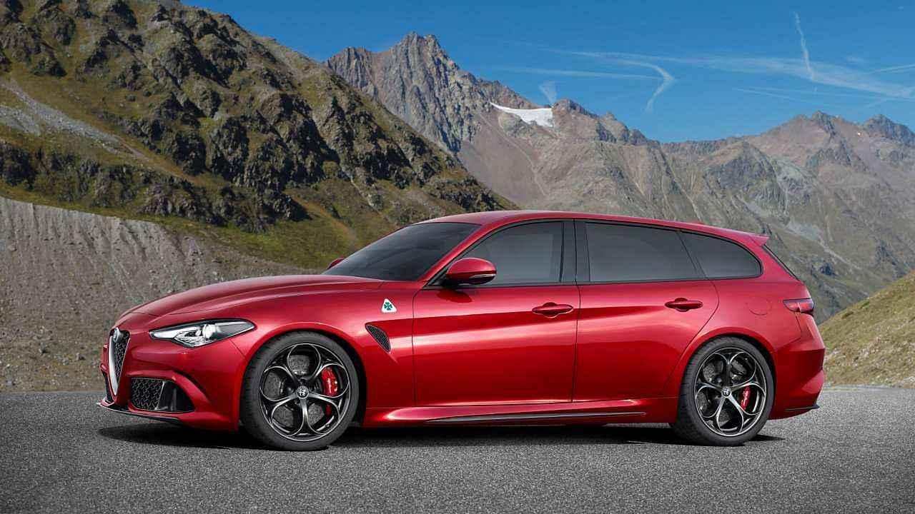 Alfa Romeo Giulia QV Sportwagon - smyšlený počítačový render.