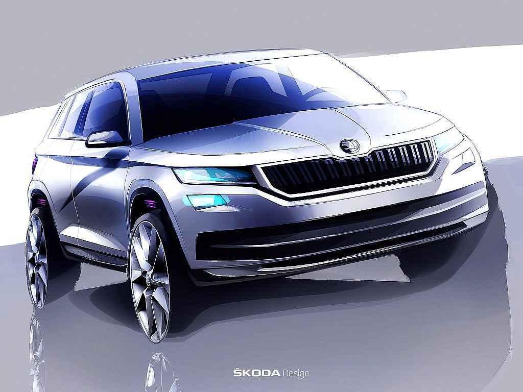 Škoda Kodiaq na oficiální skice.