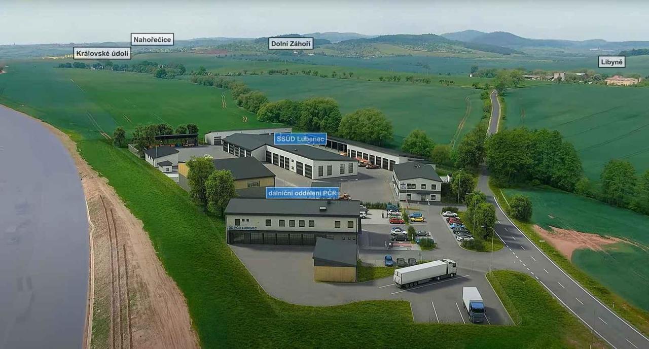 Vizualizace ukazuje, jak bude středisko správy a údržby dálnice u Lubence vypadat.