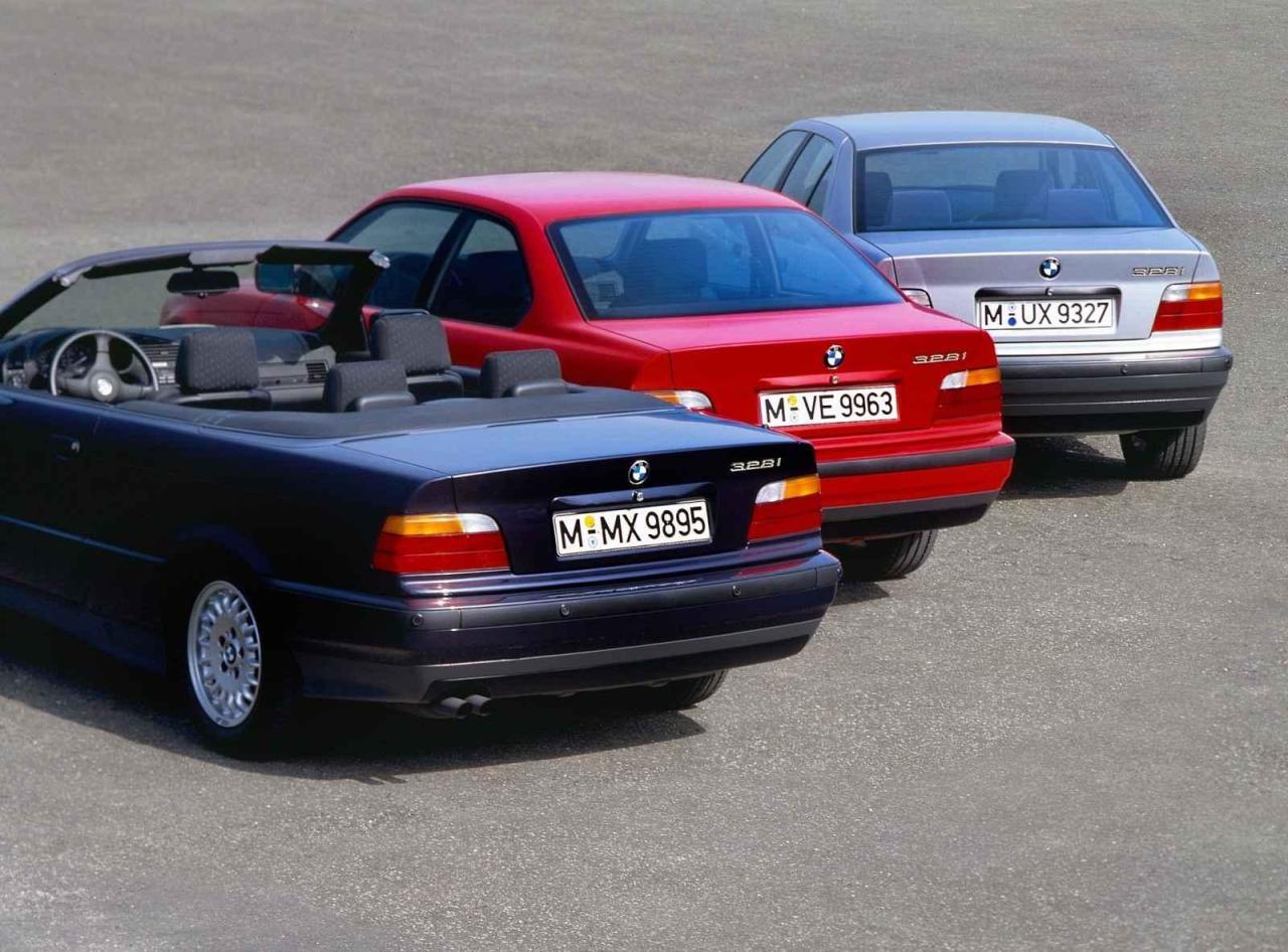 BMW E36 - karosářské varianty kabrio, kupé a sedan