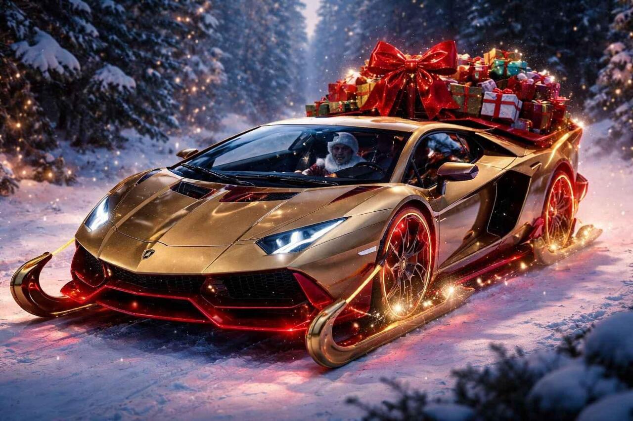 Fotka článku - Jaké auto by mohl mít Ježíšek? Pomocí AI jsme proměnili Škodu, Hyundai i Ferrari